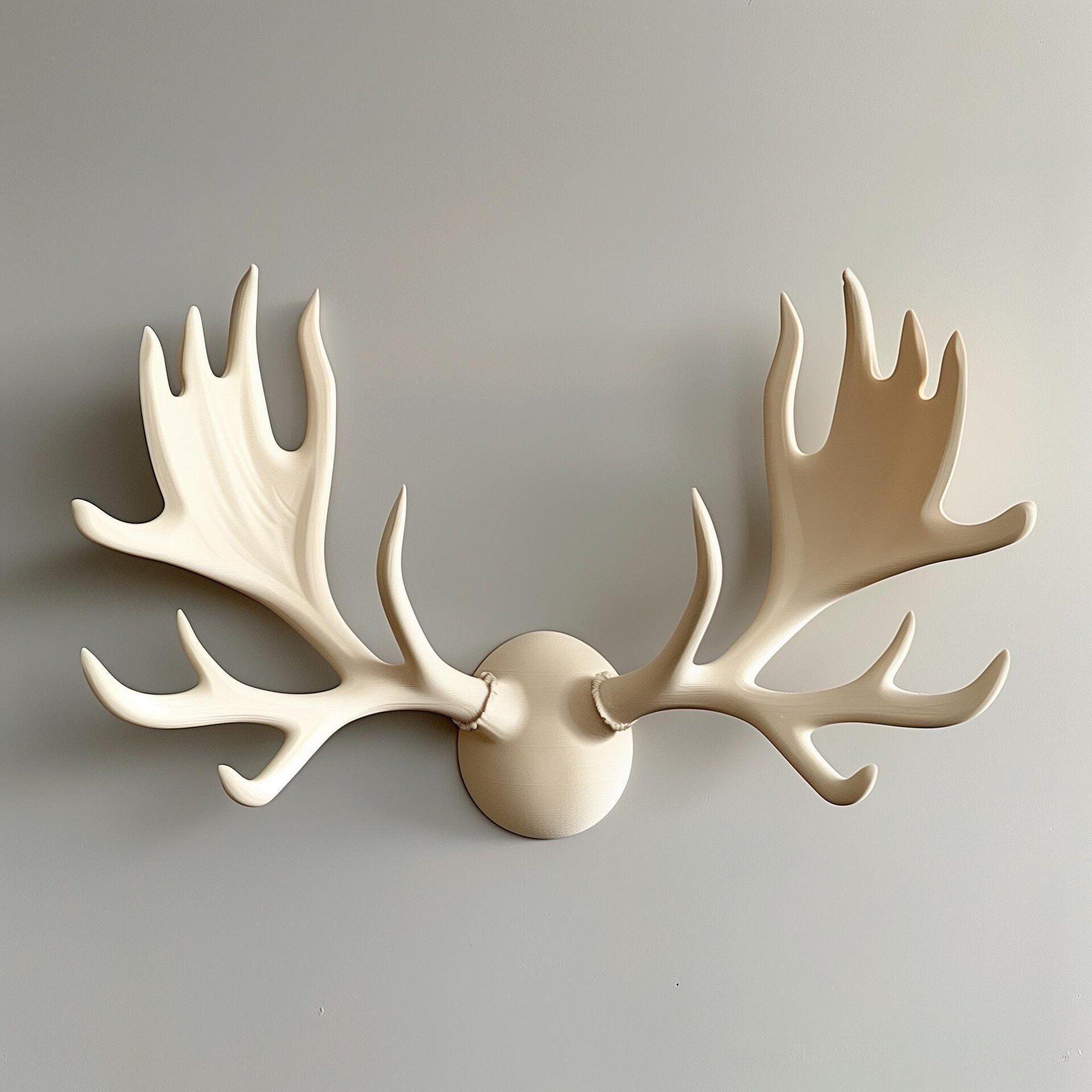 3D Printed Antlers Wall Decor | Modern Minimal Moose Antler Sculpture in Three Pieces | Contemporary Statement Art for Stylish Home Interior