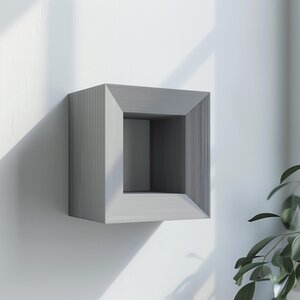 3D Printed Geometric Wall Shelf | Modern Minimalist Floating Shelf Design | Unique Square Shape Decor | Contemporary Home Wall Accent