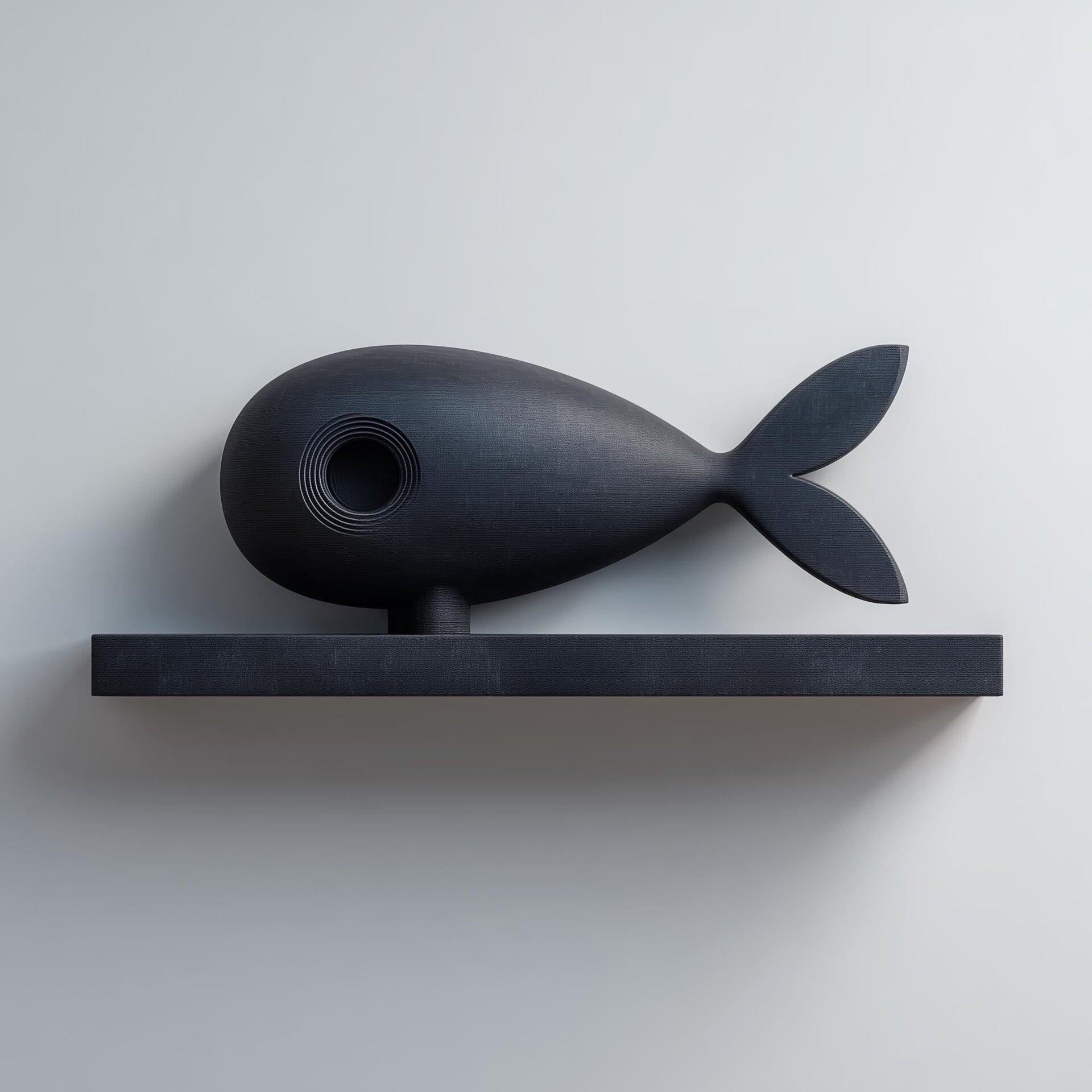 3D Printed Fish Wall Shelf | Minimal Submarine Inspired Floating Ledge | Ocean Theme Decor Accent for Cozy Bedroom Gaming Room Home Office