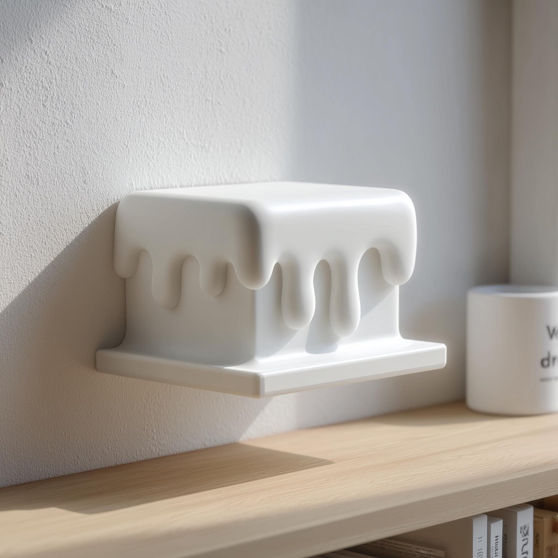 3D Printed Melting Wall Shelf Decor | Dripping Floating Display Ledge for Bedroom | Entryway | Gaming Room | Creative Home Studio Accent