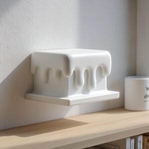 3D Printed Melting Wall Shelf Decor | Dripping Floating Display Ledge for Bedroom | Entryway | Gaming Room | Creative Home Studio Accent