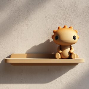 3D Printed Sun Critter Wall Shelf | Minimal Character Floating Ledge Display | Cute Modern Wall Decor Accent for Kids Rooms and Cozy Homes