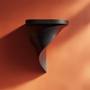 3D Printed Spiral Wall Shelf Bracket | Modern Gothic Floating Ledge | Minimal Dark Fantasy Display for Candles, Crystals and Small Decor