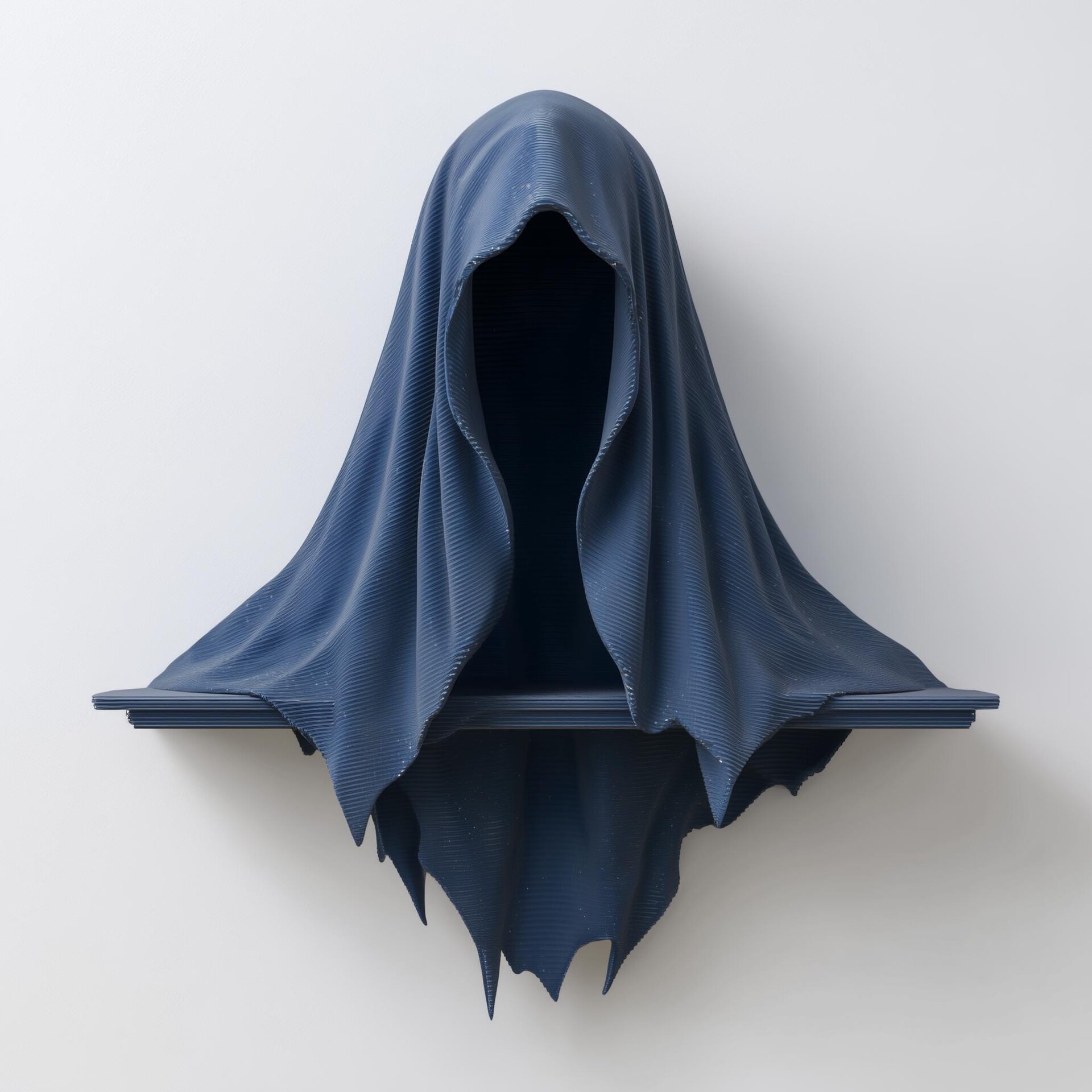 3D Printed Cloaked Reaper Wall Shelf | Gothic Hooded Figure Floating Ledge | Dark Fantasy Horror Decor Accent for Books, Candles & Crystals