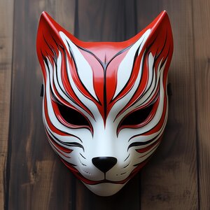 3D Printed Japanese Fox Warrior Mask | Cosplay Samurai Demon Mask | Anime Mystical Mask | Halloween Cosplay Mask | Noh Theater Mask