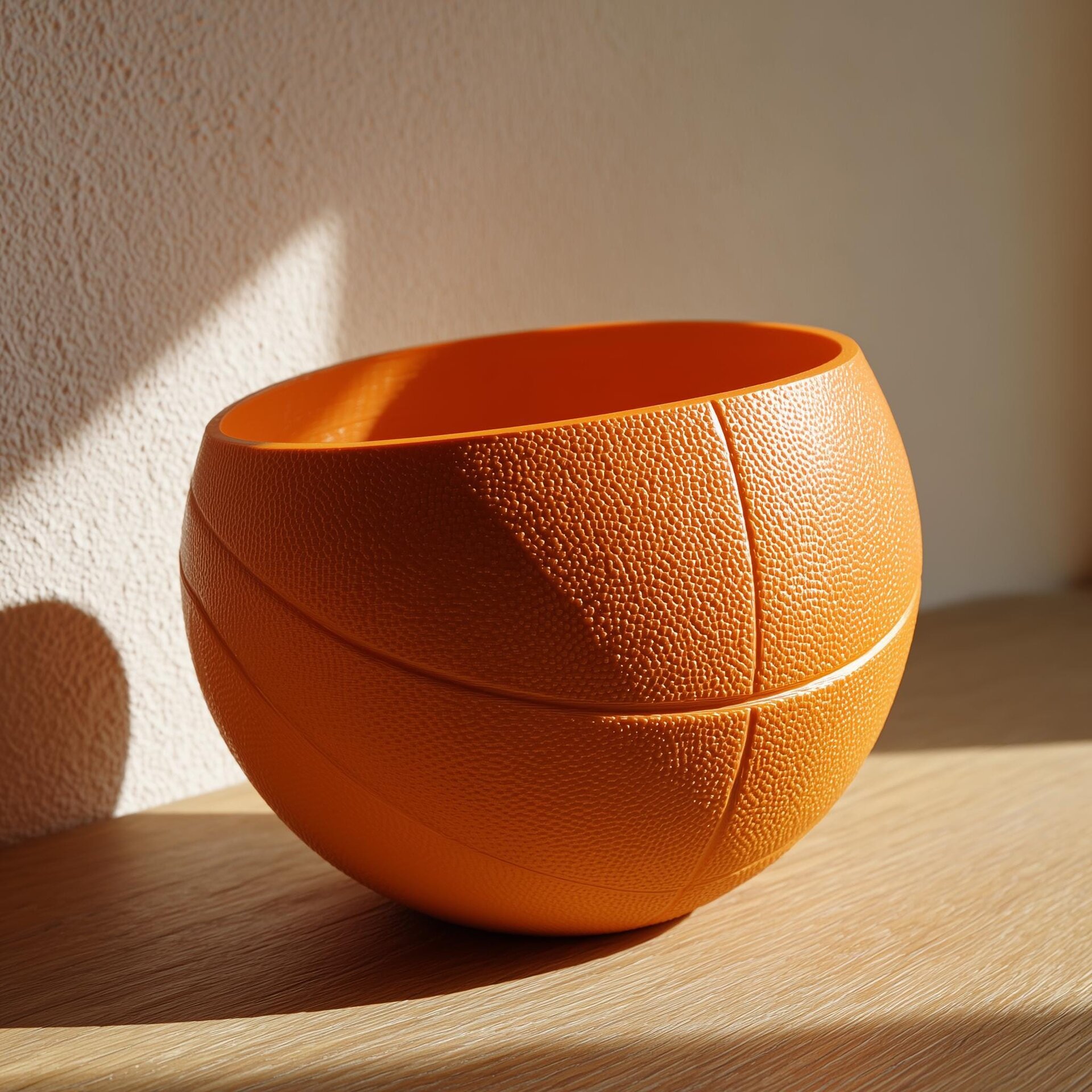 3D Printed Basketball Bowl Candy Dish | Modern Orange Sports Decor Centerpiece for Keys, Snacks and Small Items in Game Room or Home Office