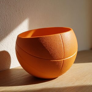 3D Printed Basketball Bowl Candy Dish | Modern Orange Sports Decor Centerpiece for Keys, Snacks and Small Items in Game Room or Home Office
