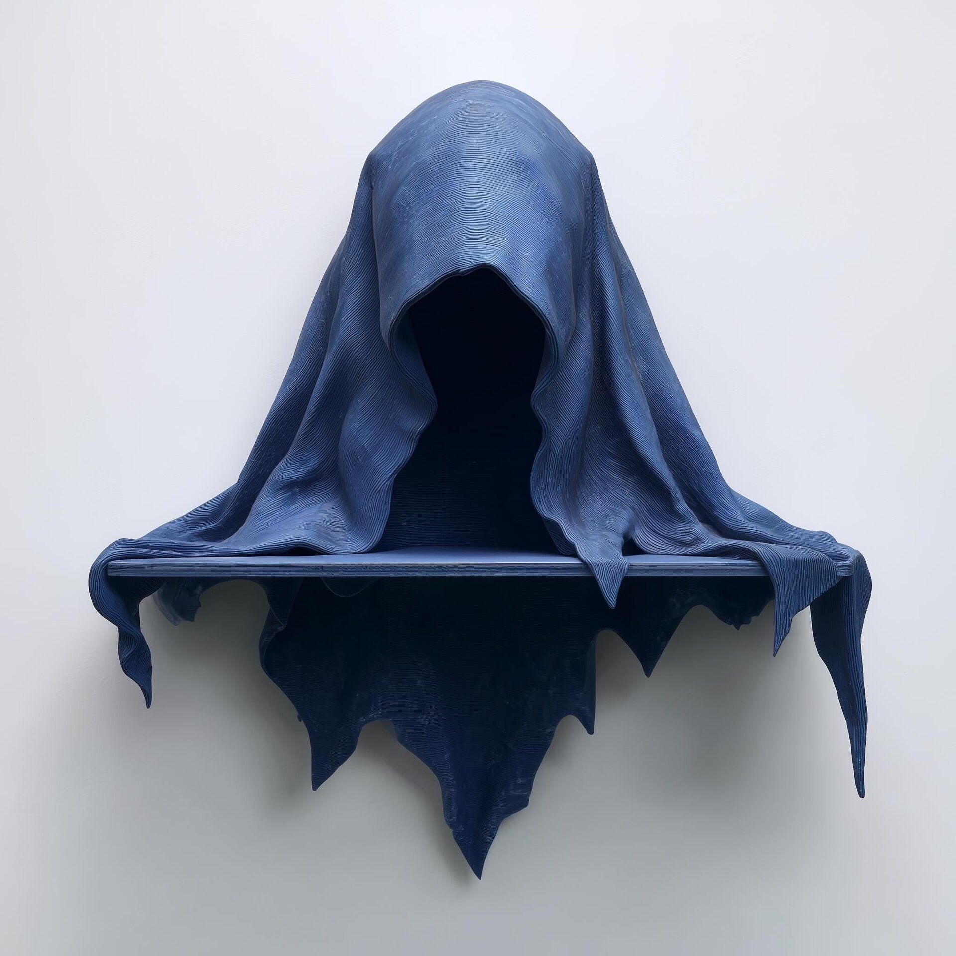 3D Printed Cloaked Wraith Wall Shelf | Gothic Fantasy Hooded Figure Floating Ledge | Horror Wall Decor Accent for Books, Candles & Crystals