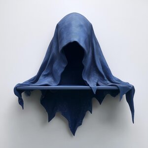 3D Printed Cloaked Wraith Wall Shelf | Gothic Fantasy Hooded Figure Floating Ledge | Horror Wall Decor Accent for Books, Candles & Crystals