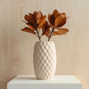 3D Printed Diamond Vase | Modern Geometric Plant Pot | Minimalist Decorative Vase | PLA Plastic Vase for Dried Flowers Boho Room Decor
