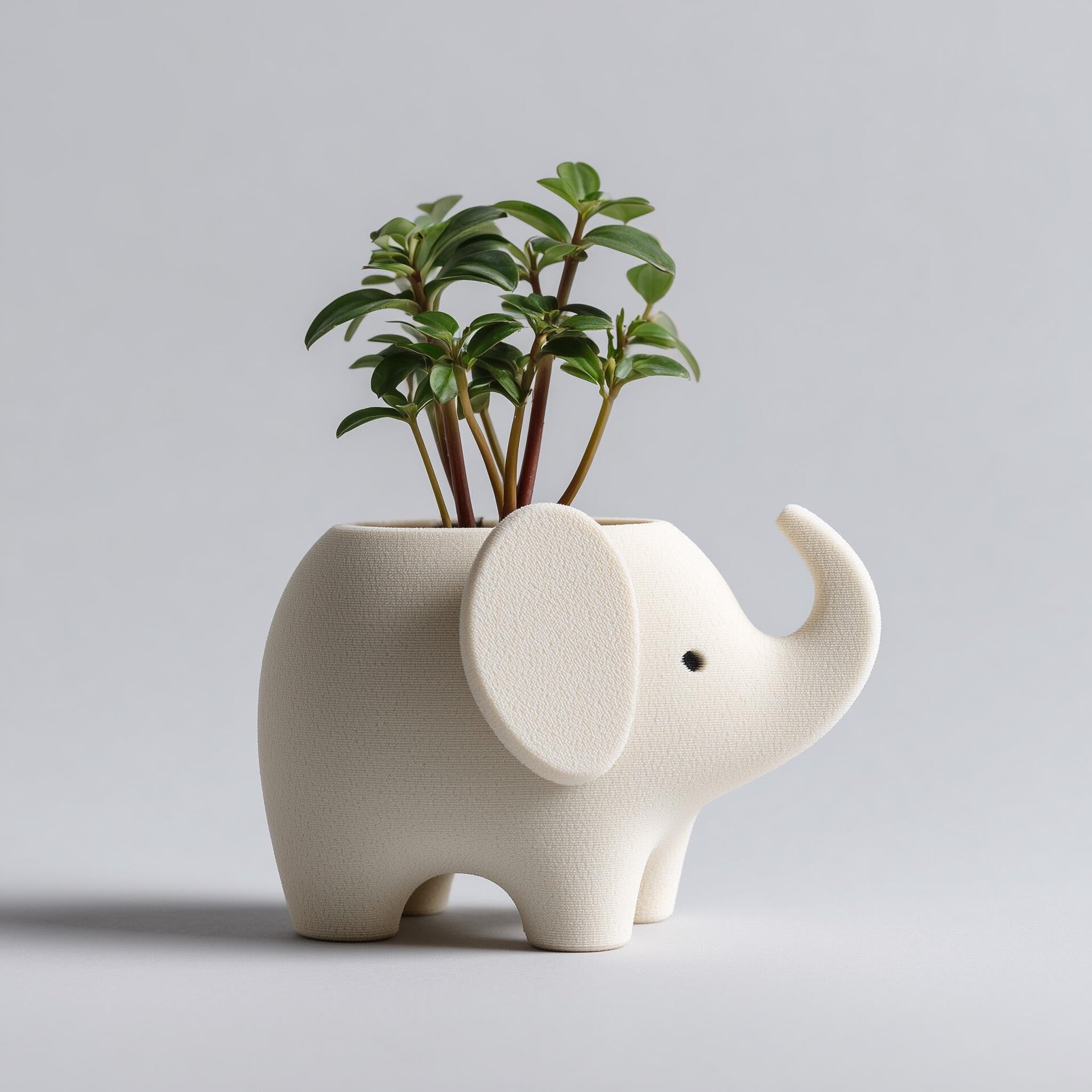 3D Printed Elephant Planter Pot | Minimal Animal Succulent Vase for Desk and Shelf | Modern Tabletop Decor Accent for Home and Office