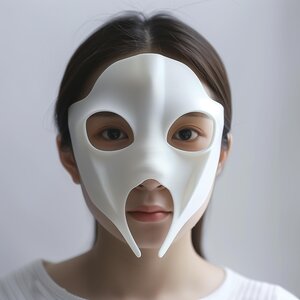 3D Printed Futuristic Mask | Minimal Anime Style Facepiece for Cosplay | Unique 3D Printed Costume Accessory for Festivals, Parties & Events