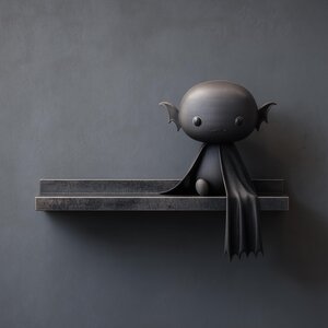 3D Printed Vampire Bat Wall Shelf | Cute Dark Fantasy Floating Ledge | Gothic Room Decor Accent for Bedroom Gaming Setup and Office Decor