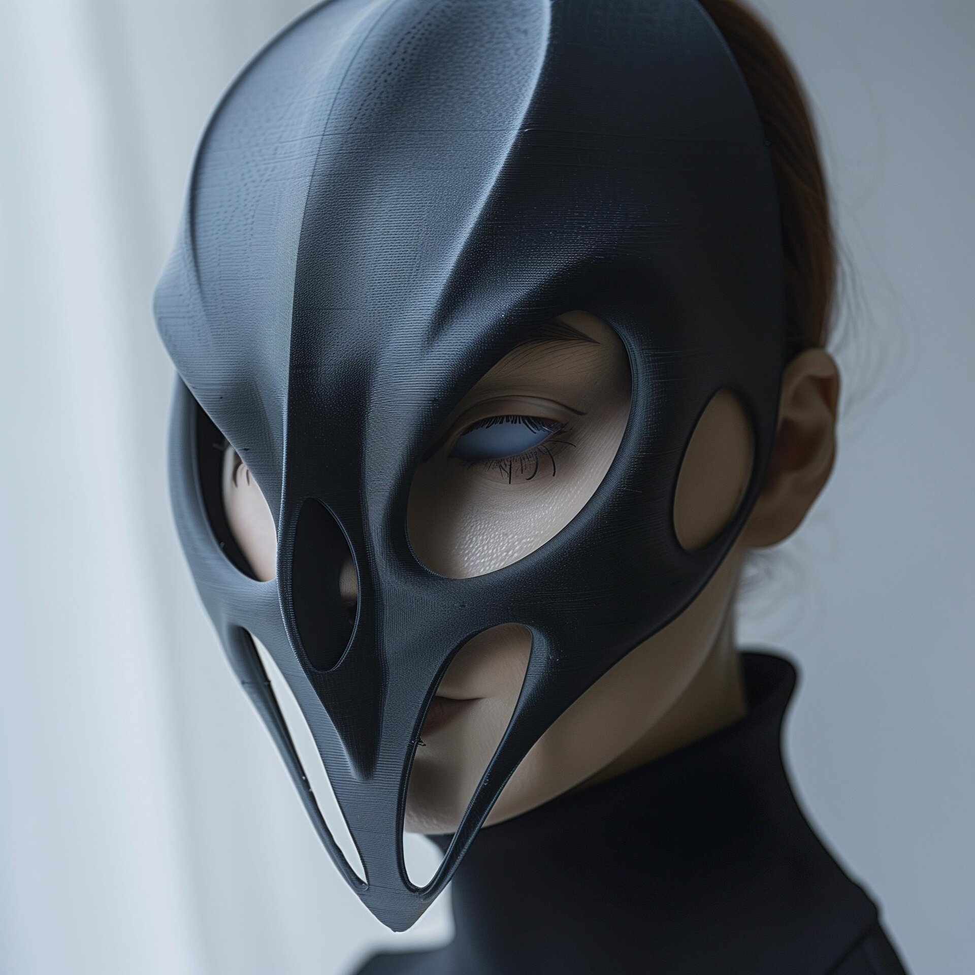 3D Printed Futuristic Gothic Mask | Sci-Fi Cosplay Mask | Halloween Costume Prop | Sculptural Wall Display Art