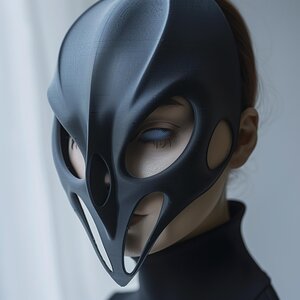 3D Printed Futuristic Gothic Mask | Sci-Fi Cosplay Mask | Halloween Costume Prop | Sculptural Wall Display Art