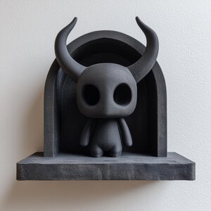 3D Printed Dark Fantasy Wall Shelf with Horned Spirit | Gothic Niche Decor | Cute Creepy Floating Accent for Bedroom, Gaming Room or Hallway