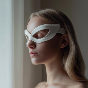 3D Printed Futuristic Eye Mask Glasses | Minimal Sculptural Statement Accessory | Cosplay Costume Party and Modern Fashion Photoshoot Prop