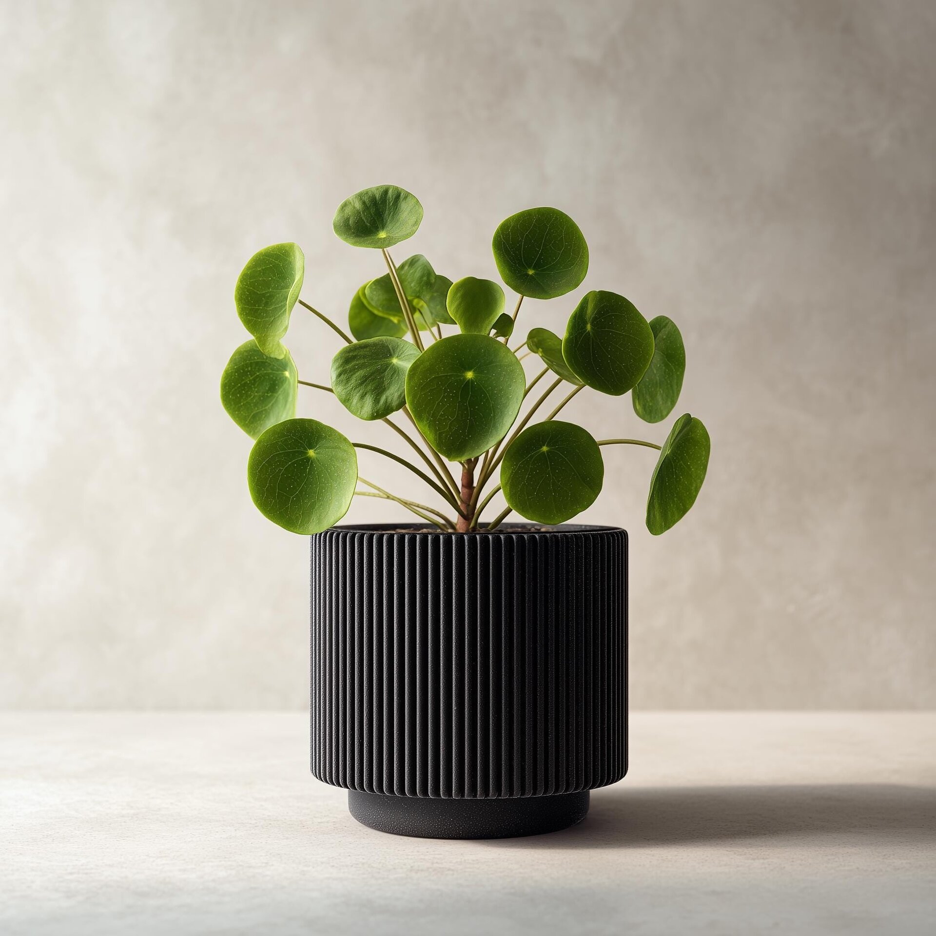 3D Printed Modern Black Planter | Minimalist Ribbed Plant Pot | Contemporary Indoor Planter | Unique Gift for Plant Lovers | Home Decor
