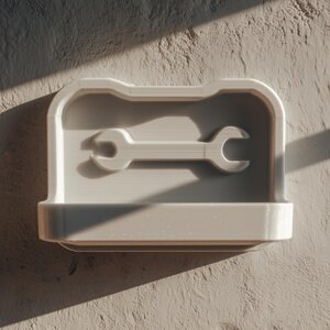 3D Printed Tool Wall Shelf | Minimal Garage Organizer Tray | Wrench Icon Floating Storage Ledge for Home Workshops and Utility Rooms Storage