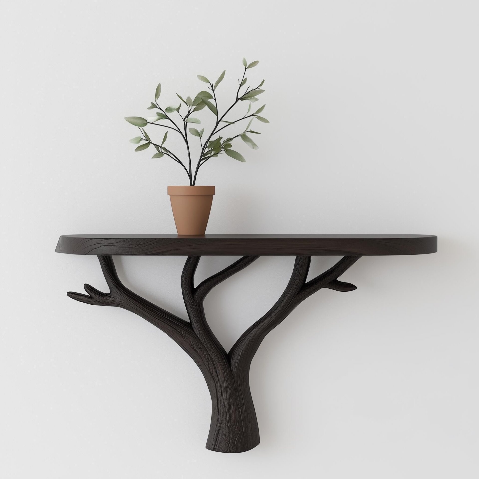 Tree Branch Wall Shelf | 3D Printed Floating Shelf for Plants | Nature Inspired Decor | Modern Wall Storage | Minimalist Plant Holder