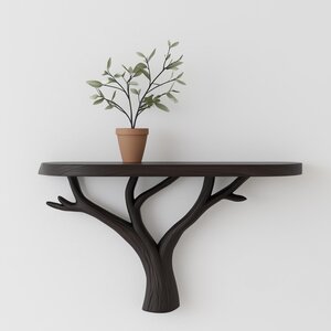 Tree Branch Wall Shelf | 3D Printed Floating Shelf for Plants | Nature Inspired Decor | Modern Wall Storage | Minimalist Plant Holder