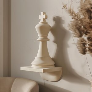 3D Printed King Chess Piece Wall Decor | Modern Minimalist Chess Inspired Design | Unique 3D Printed Art for Contemporary Home Interiors