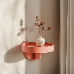 3D Printed Round Wall Shelf | Modern Minimalist Floating Shelf with Circular Design | Contemporary Wall Decor for Stylish Home Interiors