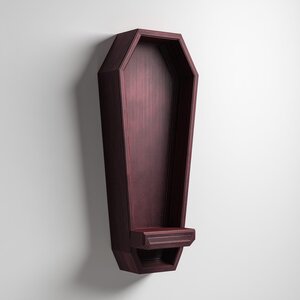 3D Printed Coffin Wall Shelf | Gothic Vampire Niche for Candles & Crystals | Horror Home Decor Accent for Halloween Lovers and Goth Rooms