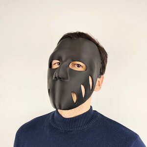 Black 3D Printed Face Mask | Lightweight Cosplay Mask | Horror Costume Mask | Halloween Accessory | Unique Gift for Him or Her
