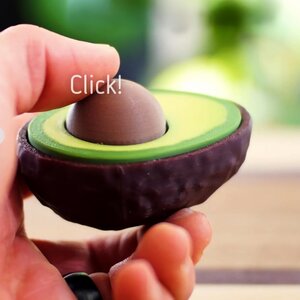 Avocado Clicker Fidget Toy | Stress Relief Gadget | Fun Avocado Design | Unique Desk Accessory | 3D Printed Gift for All Ages