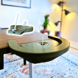 Desktop Golf Game | 3D Printed Mini Golf for Desk | Fun Table Golf Gift for Dad | Interactive Putting Green with Ball Return & Tee Box