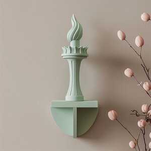 3D Printed Liberty Torch Wall Decor | Modern Minimalist Statue Inspired Sculpture for Living Room | Unique Symbolic Modern Home Accent Piece