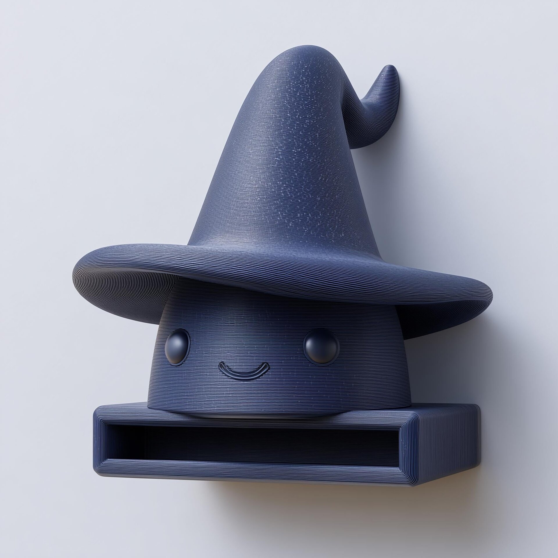 3D Printed Wizard Hat Wall Shelf | Cute Magical Storage Nook for Keys and Mail | Fantasy Kids Room, Nursery and Entryway Home Decor Shelf
