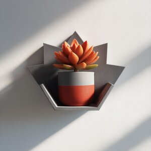 Maple Leaf 3D Printed Shelf | Geometric Decorative Wall Shelf | Modern Floating Shelf | Plant Display Shelf | Minimalist Room Wall Decor