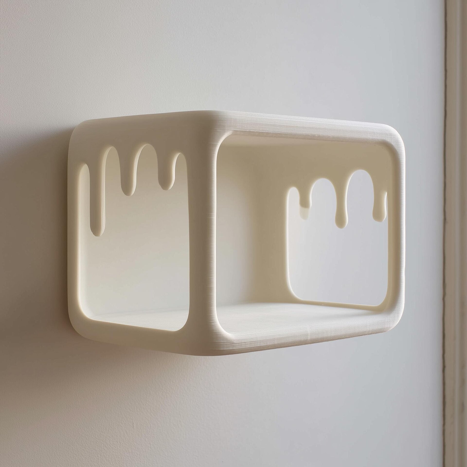 3D Printed Kawaii Dripping Wall Shelf Decor with Marshmallow Characters | Melting Display Ledge for Bedroom | Gaming | Home Office Studio