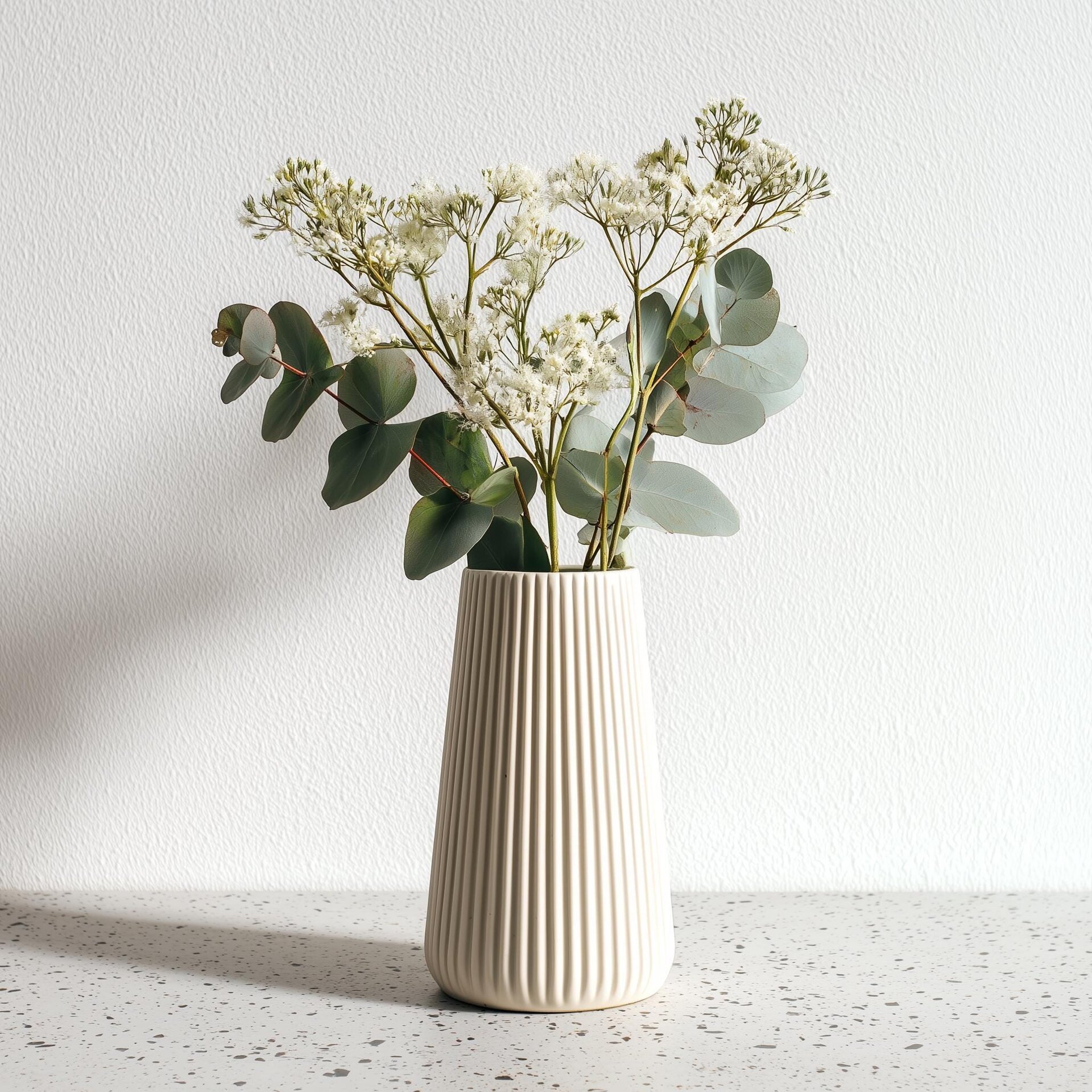 3D Printed Origami Vase | Minimalist Ribbed Vase for Fresh Dried Flowers | Modern Geometric Home Decor | Unique Gift for Her | Table Flower