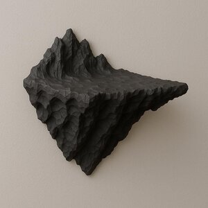 Mountain Wall Shelf | 3D Printed Floating Shelf | Volcanic Rock Decor | Adventure-Themed Shelf | Geometric Rock Shelf | Nature Inspired Art