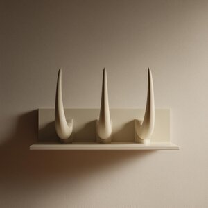 3D Printed Horn Wall Shelf Decor | Fantasy Floating Shelf with Horn Spikes | Modern Gothic Accent for Entryway, Hallway and Living Room