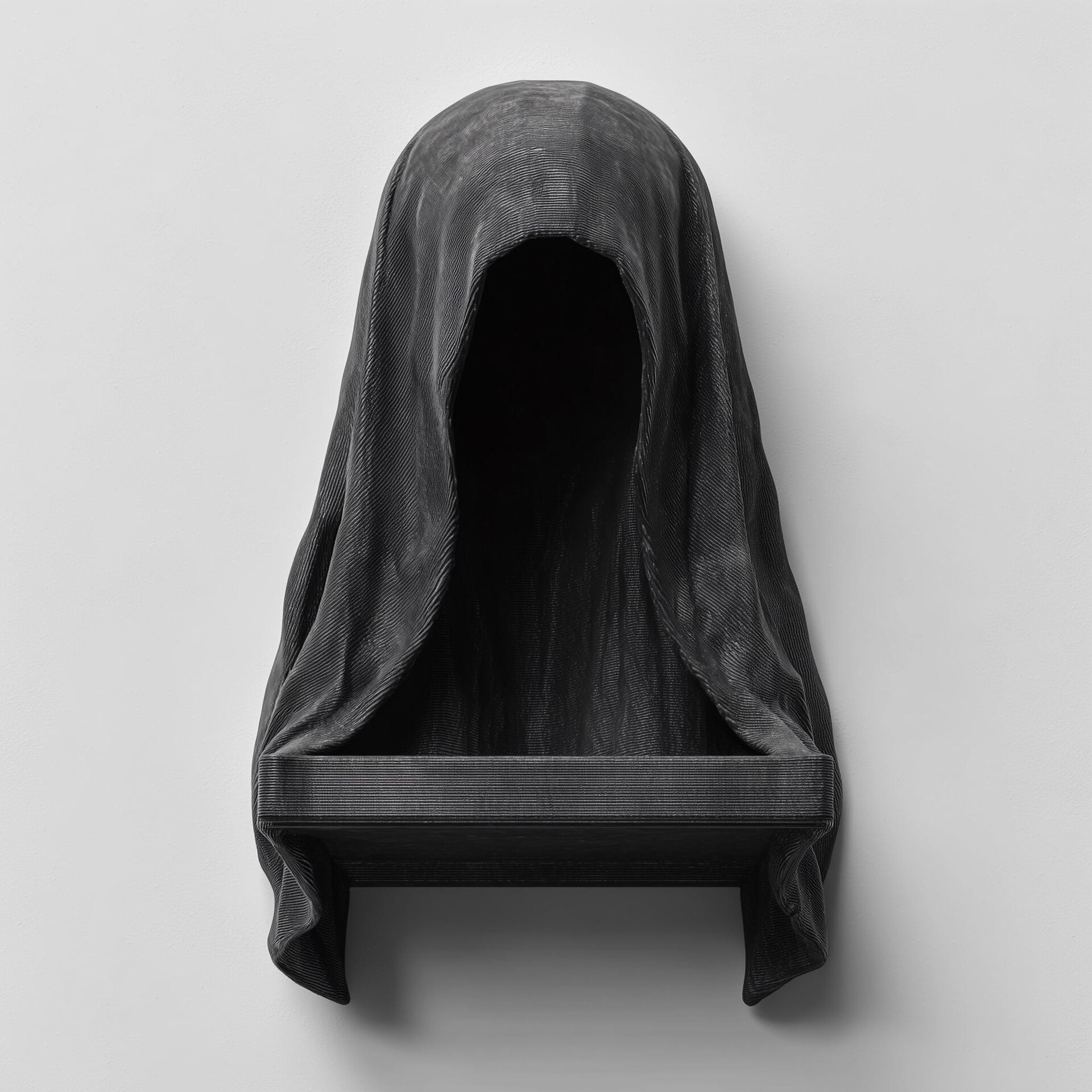 3D Printed Grim Reaper Wall Shelf | Dark Cloaked Figure Gothic Decor Ledge Horror Fantasy Floating Niche for Books, Skulls, Candles & Props