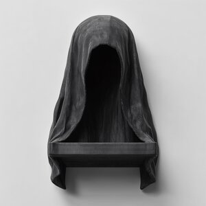 3D Printed Grim Reaper Wall Shelf | Dark Cloaked Figure Gothic Decor Ledge Horror Fantasy Floating Niche for Books, Skulls, Candles & Props