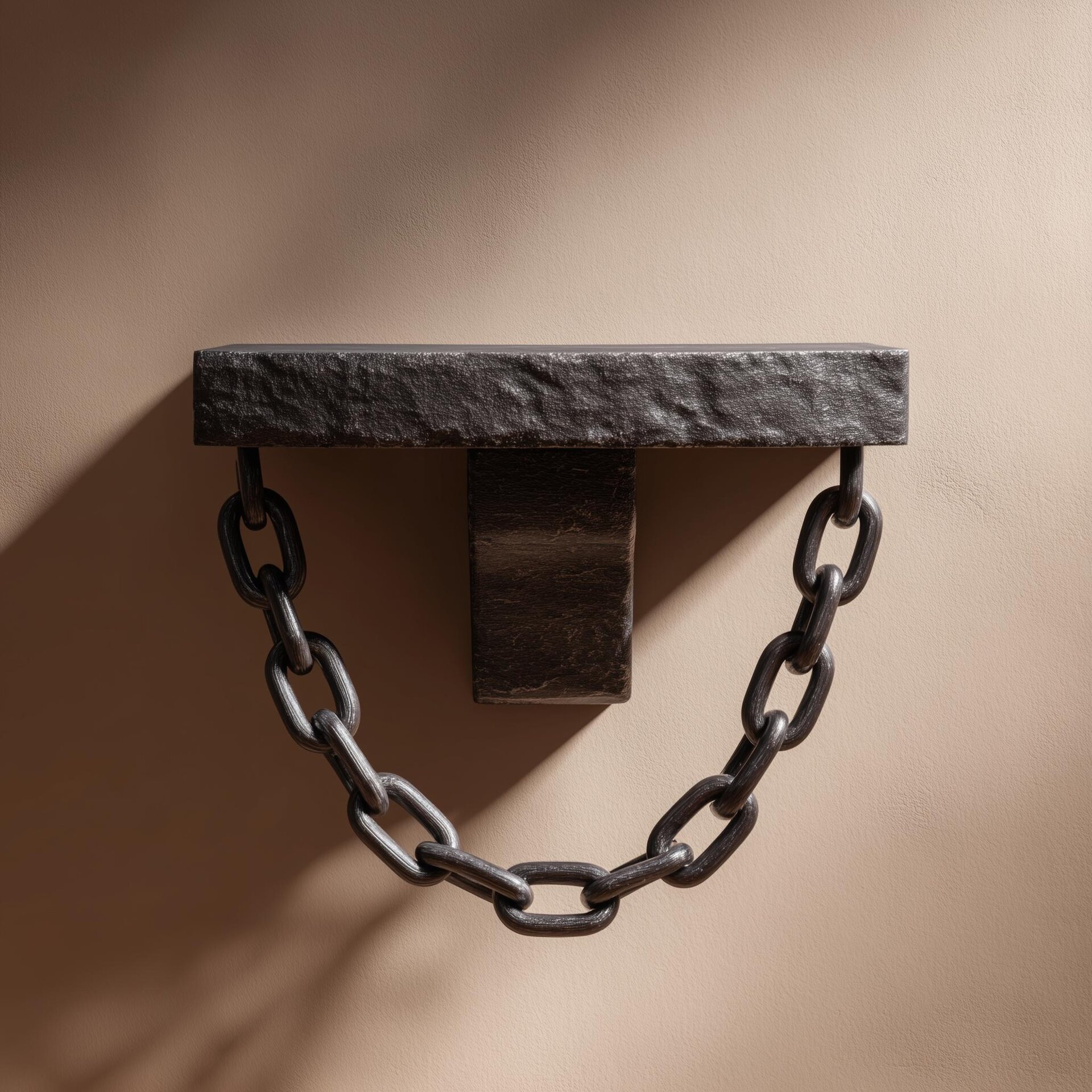 3D Printed Gothic Chain Wall Shelf | Dark Fantasy Ledge with Hanging Chain | Dungeon Style Home Decor for Entryway Shelf Accent Wall Decor