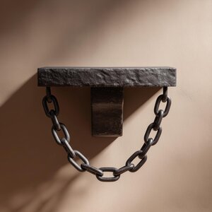 3D Printed Gothic Chain Wall Shelf | Dark Fantasy Ledge with Hanging Chain | Dungeon Style Home Decor for Entryway Shelf Accent Wall Decor