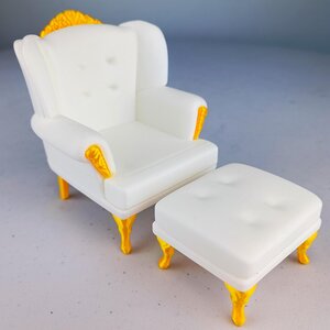 Dollhouse Sofa & Ottoman | 1:12 Scale Miniature Furniture | 3D Printed Victorian Chair | Elegant Dollhouse Decor | Miniature Armchair