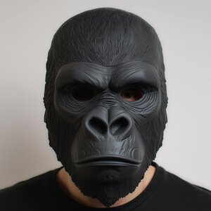 Realistic Gorilla Face Mask | 3D Printed Animal Mask | Black Costume Mask | Primate Face Prop | Halloween Cosplay Accessory Masks