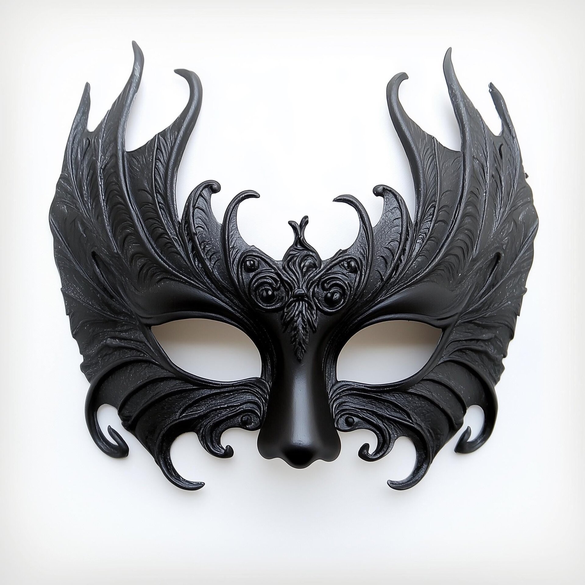 3D Printed Gothic Masquerade Mask | Dark Fantasy Costume Mask Venetian Half Mask | Cosplay Mask | Baroque Filigree Mask Gothic Festival Mask