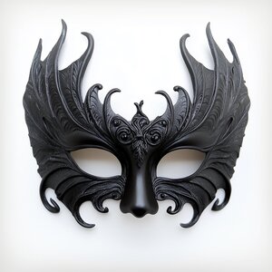 3D Printed Gothic Masquerade Mask | Dark Fantasy Costume Mask Venetian Half Mask | Cosplay Mask | Baroque Filigree Mask Gothic Festival Mask