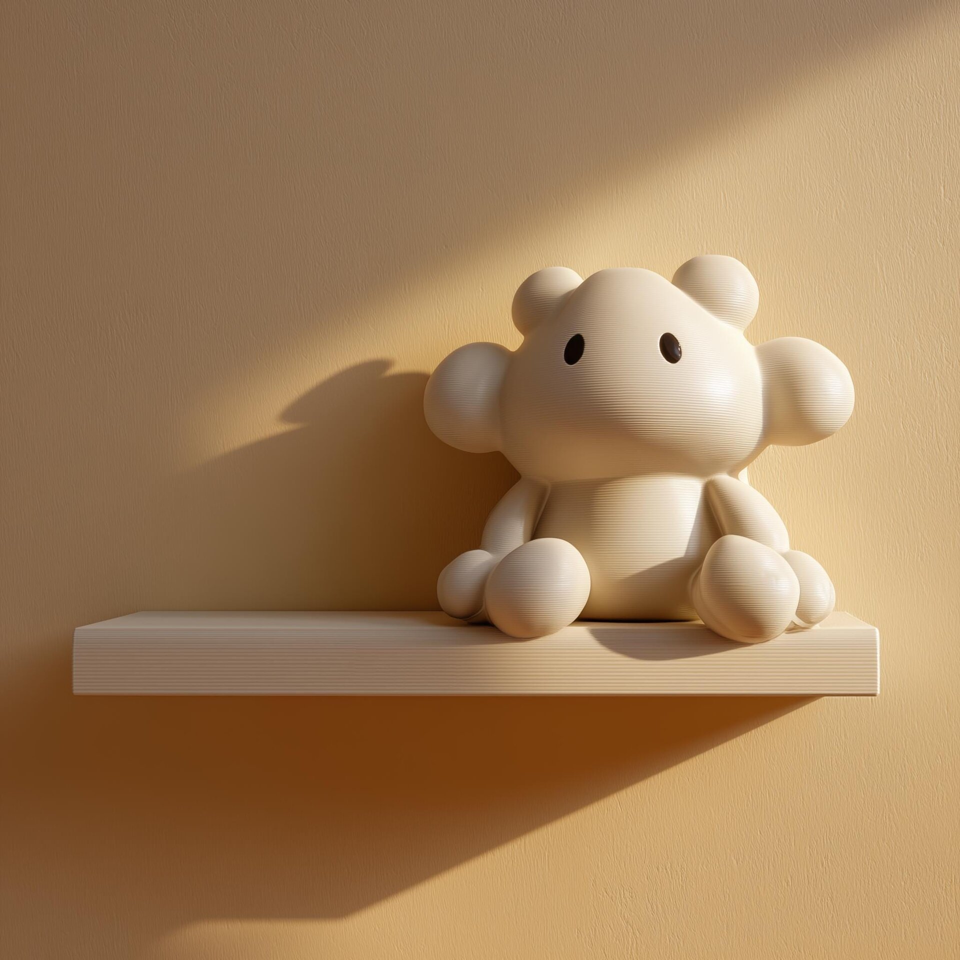 3D Printed Cute Creature Wall Shelf | Kawaii Blob Character Floating Ledge | Minimal Kids Room Display Shelf for Nursery and Playroom Decor