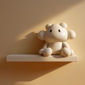 3D Printed Cute Creature Wall Shelf | Kawaii Blob Character Floating Ledge | Minimal Kids Room Display Shelf for Nursery and Playroom Decor