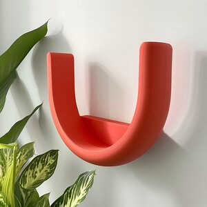 3D Printed U Shaped Wall Shelf | Modern Minimalist Floating Shelf Design | Unique Geometric Home Decor | Contemporary Wall Organizer
