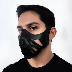 Futuristic Warrior Face Mask | Black 3D Printed Helmet | Cosplay Mask for Men | Tactical Sci-Fi Mask | LARP Armor | Halloween Costume Masks